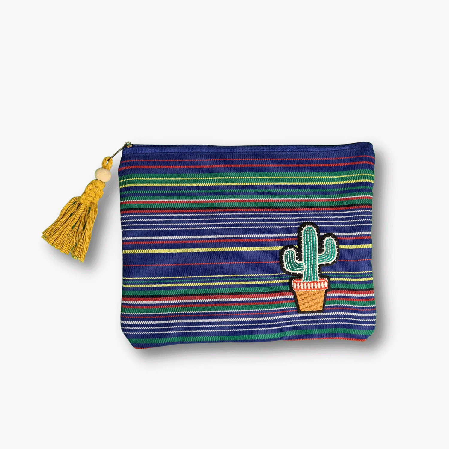 Ethnic Striped Print Cosmetic Bag