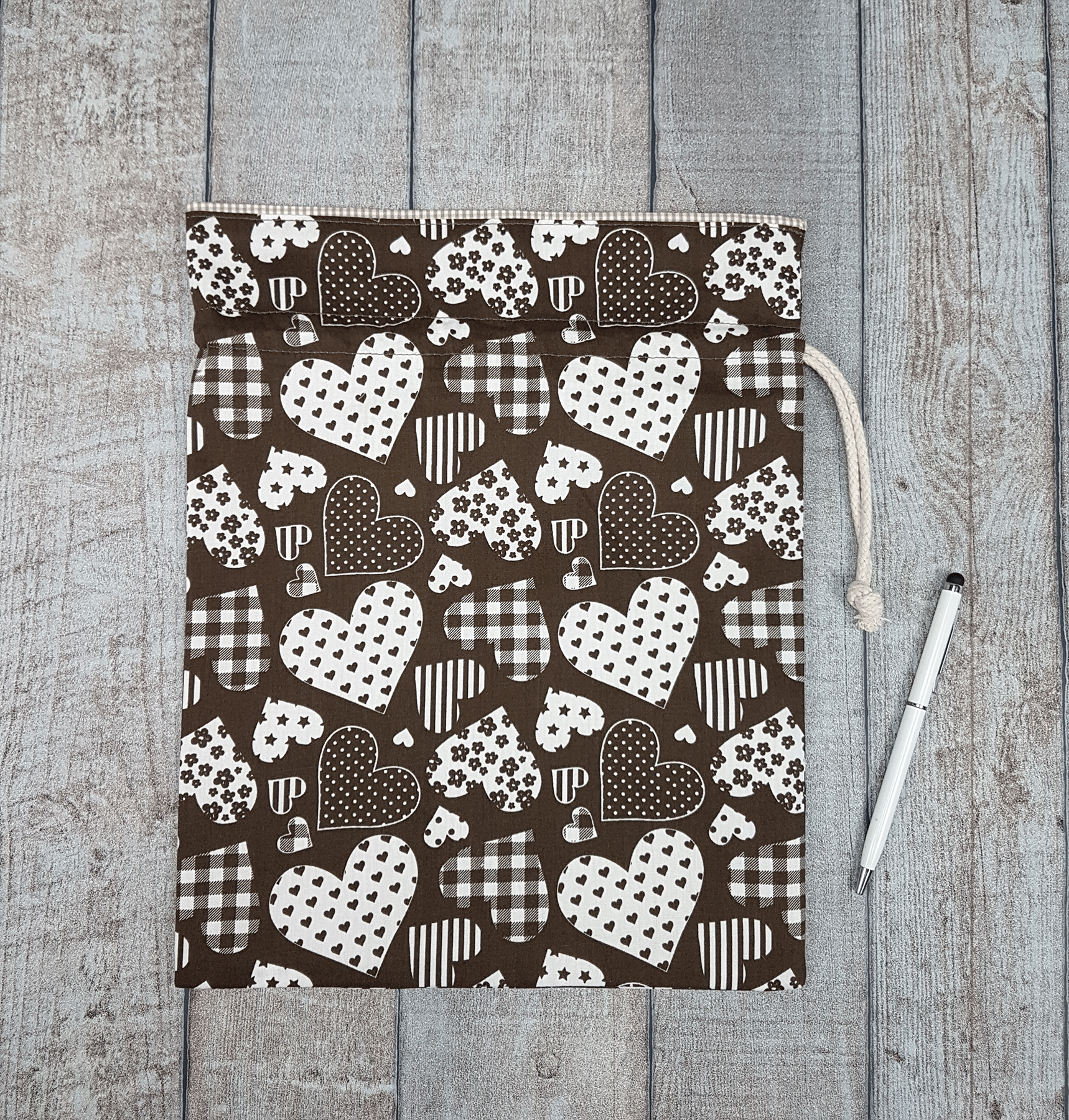 Drawstring Gift Bags Brown (set of 3)