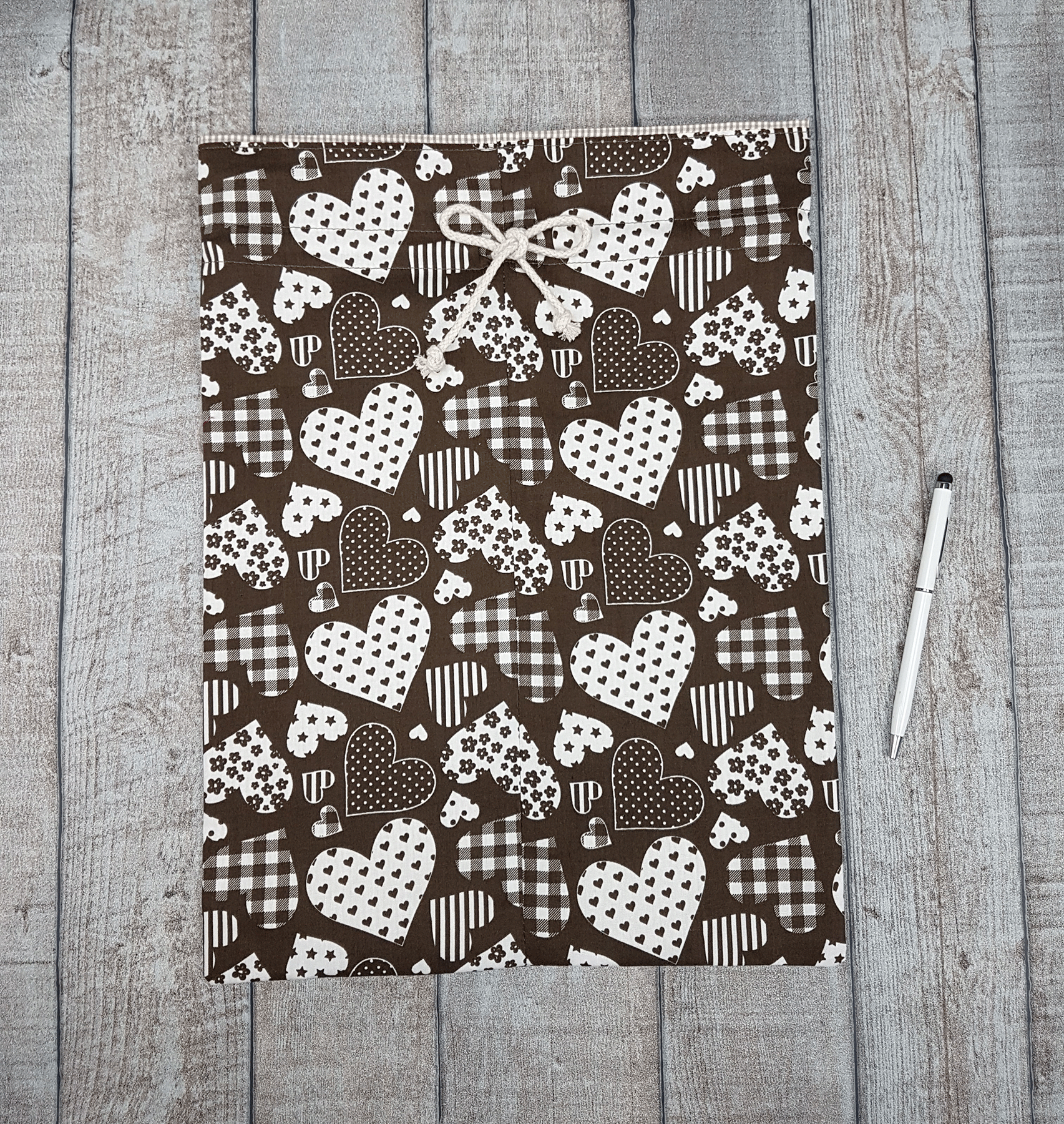 Drawstring Gift Bags Brown (set of 3)