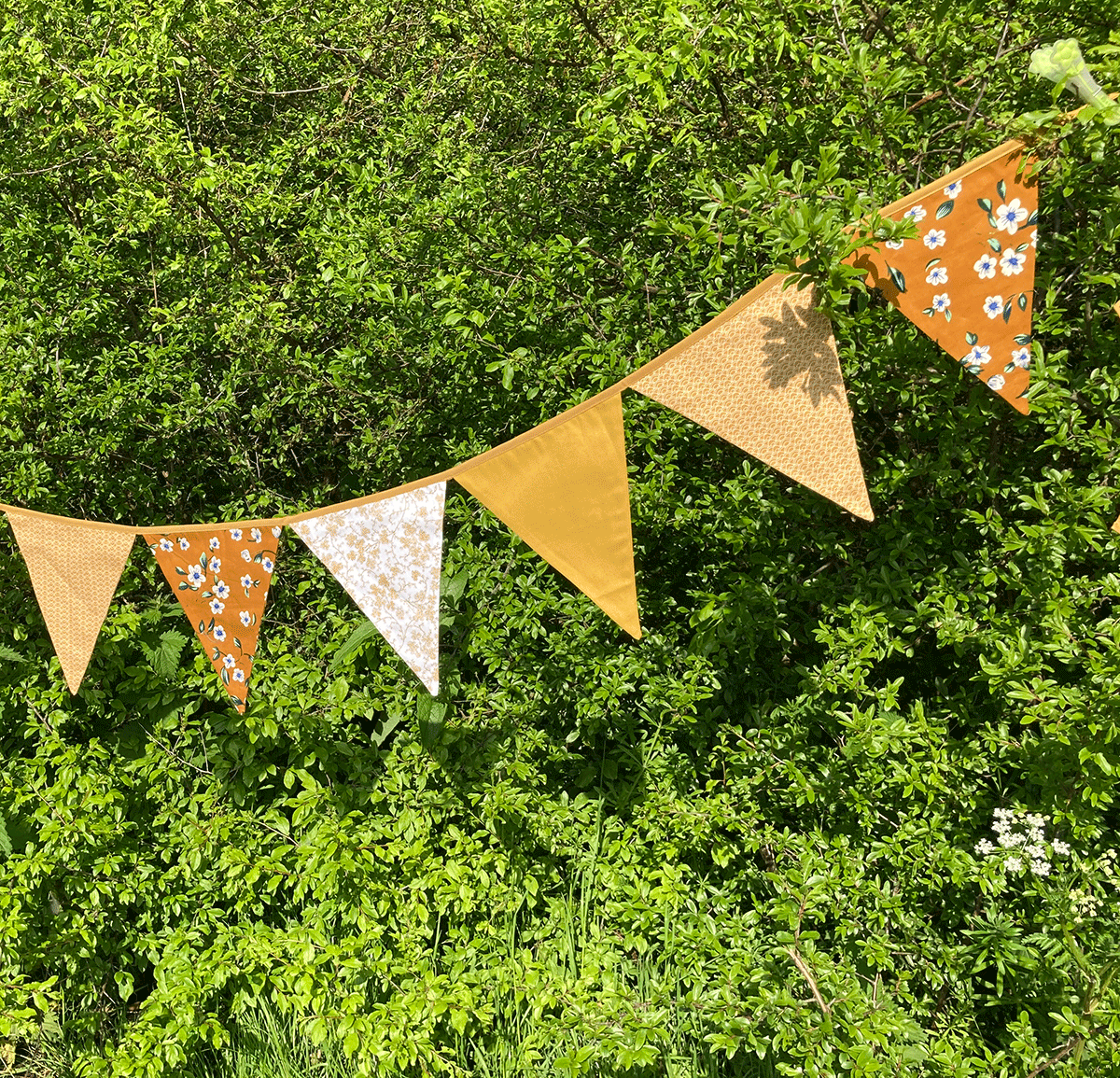 Ocher Tones Vintage Fabric Bunting