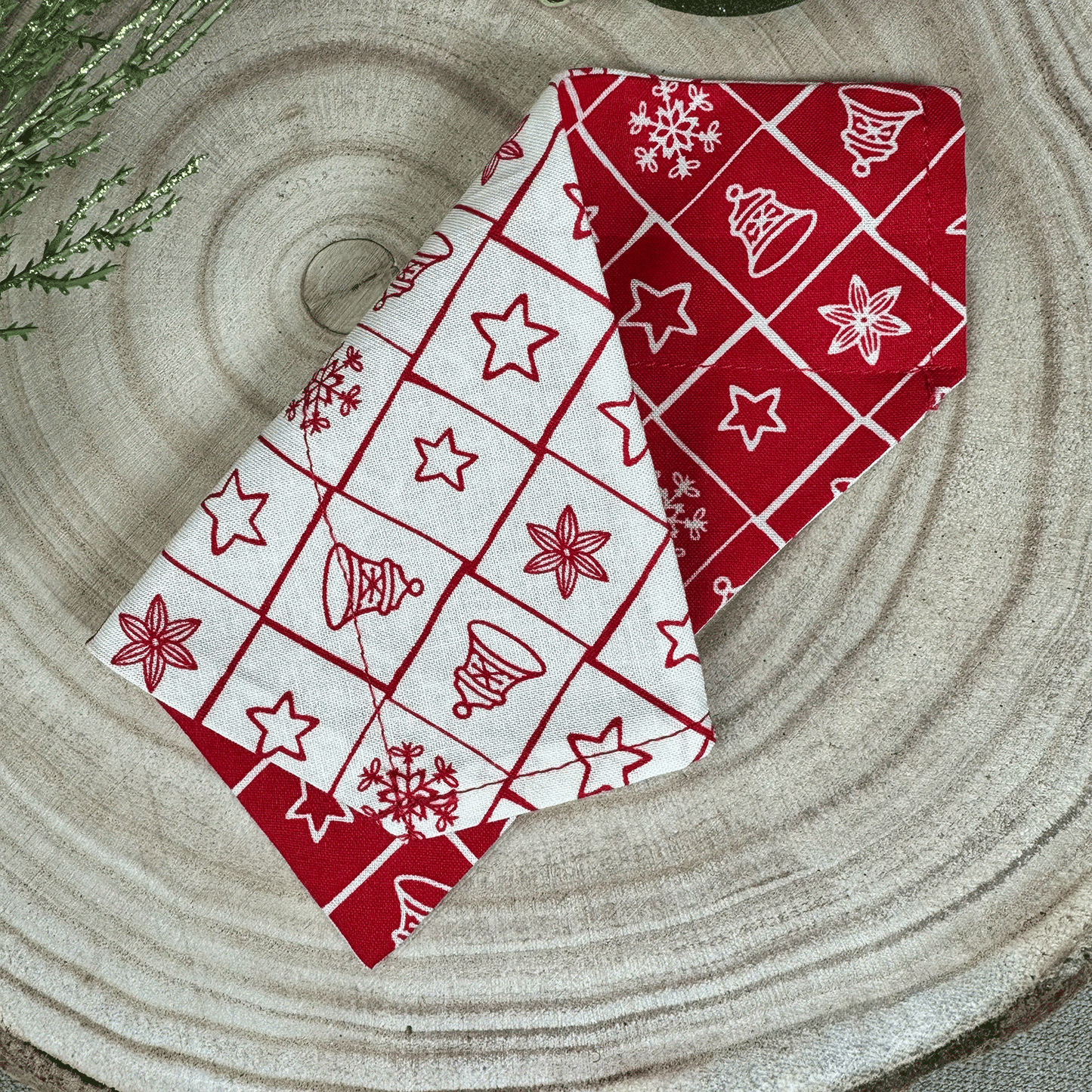 Double Sided Christmas Print Dog Bandana