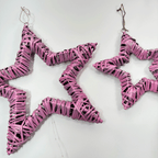Pink Rattan Christmas Star with LED Lights