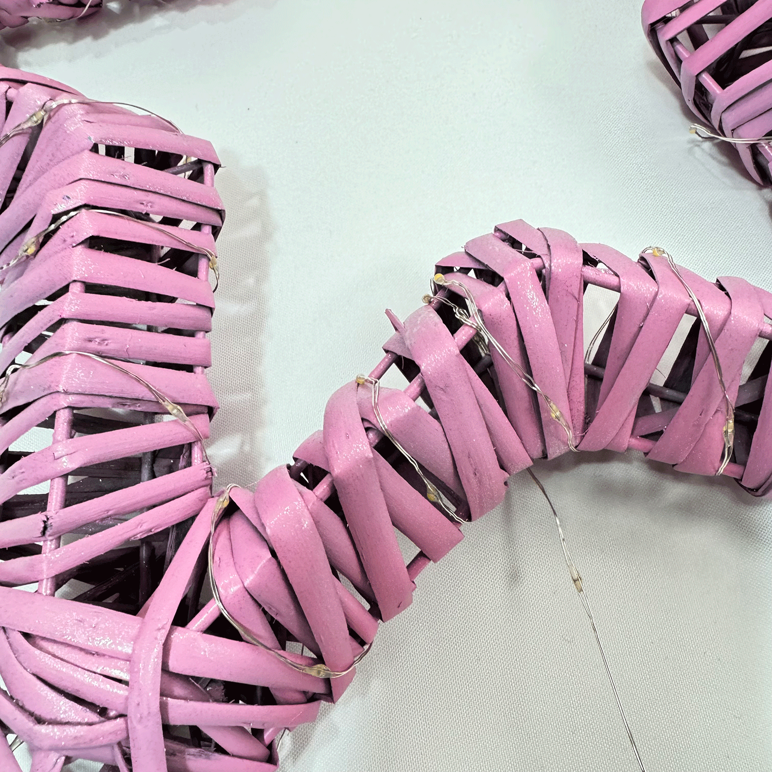 Pink Rattan Christmas Star with LED Lights