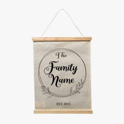 Custom Family Name Canvas Banner