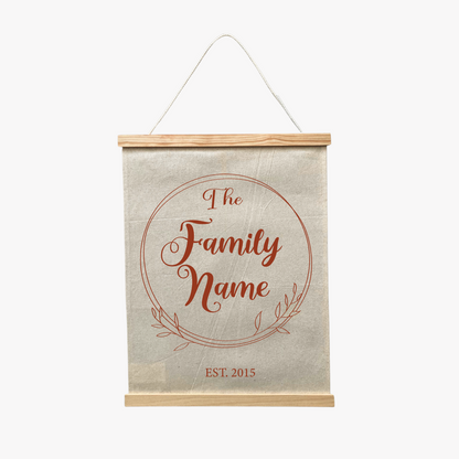 Custom Family Name Canvas Banner