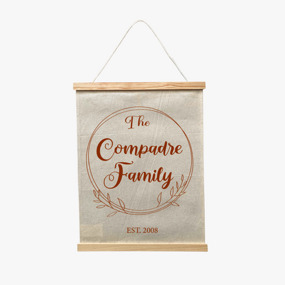 Custom Family Name Canvas Banner