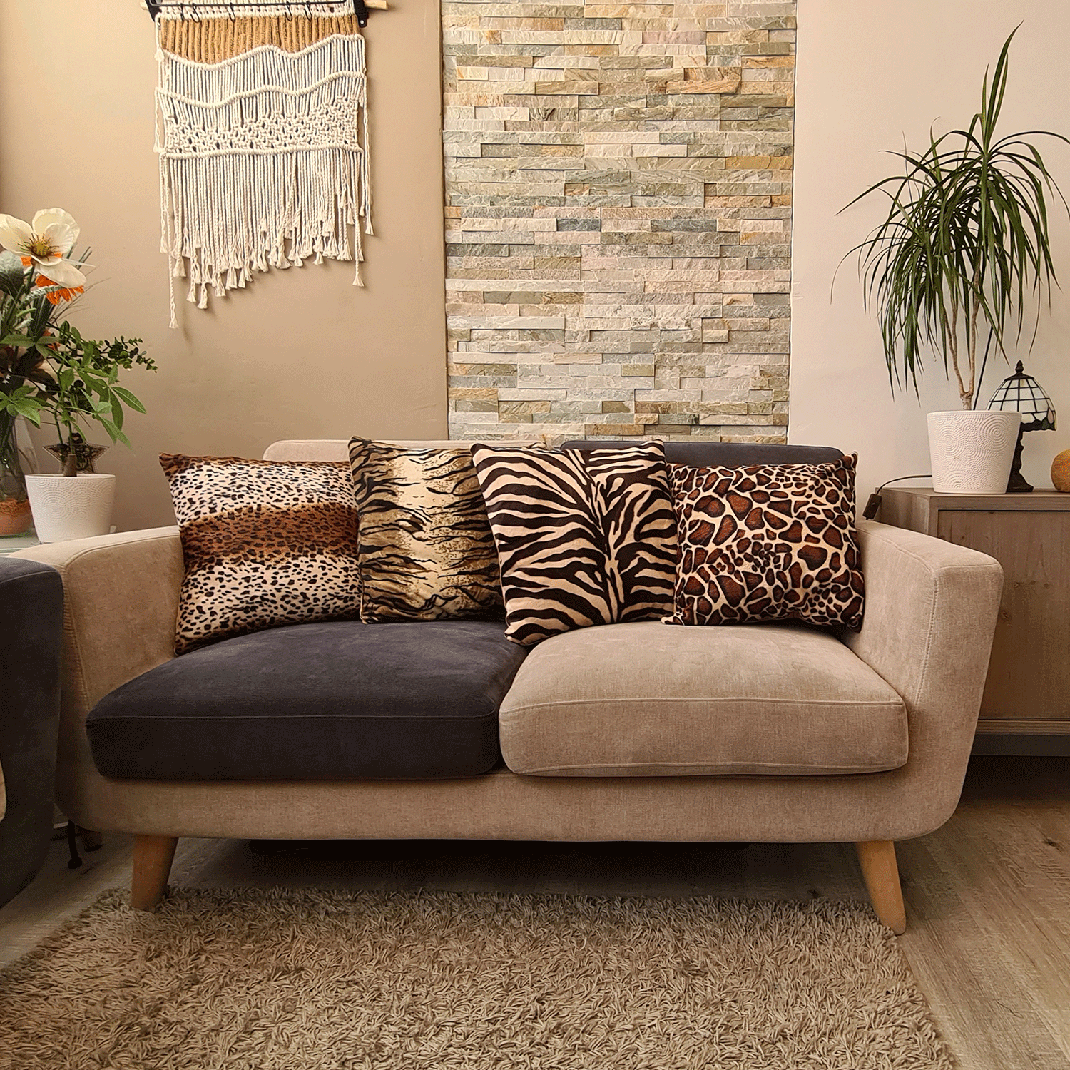 Giraffe Brown Cushion Cover 45x45