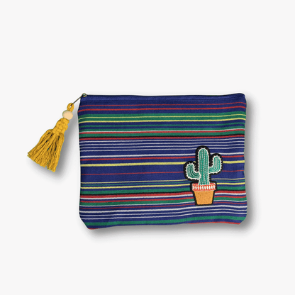 Ethnic Striped Print Cosmetic Bag