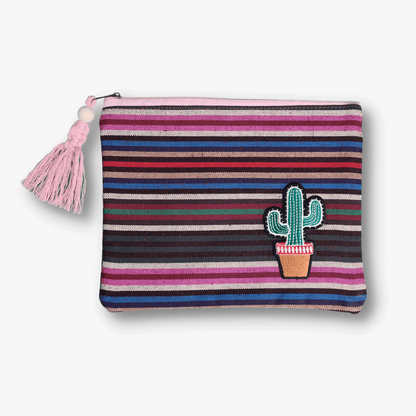 Ethnic Striped Print Cosmetic Bag