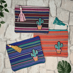 Ethnic Striped Print Cosmetic Bag