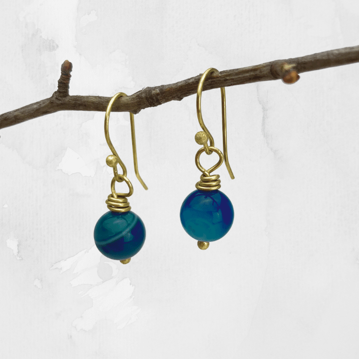 Blue Agate Earrings