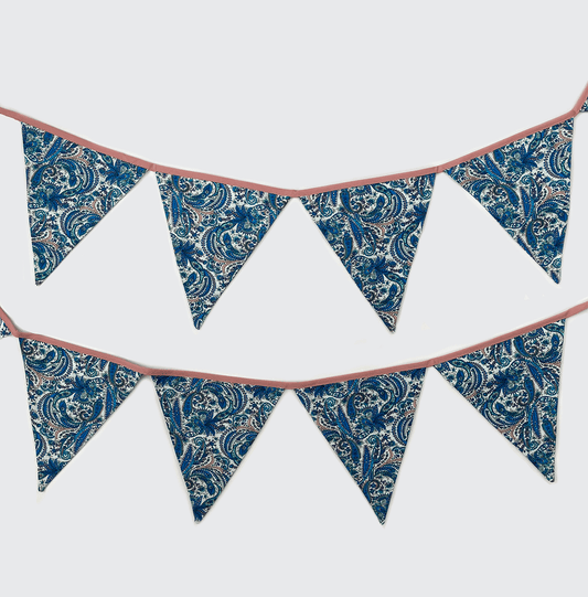 Boho Style Fabric Bunting Blue