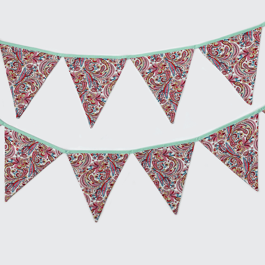 Boho Style Fabric Bunting Red