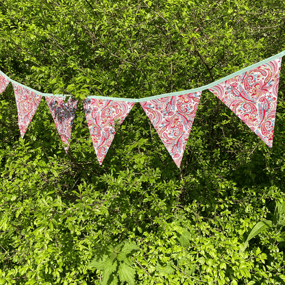 Boho Style Fabric Bunting Red