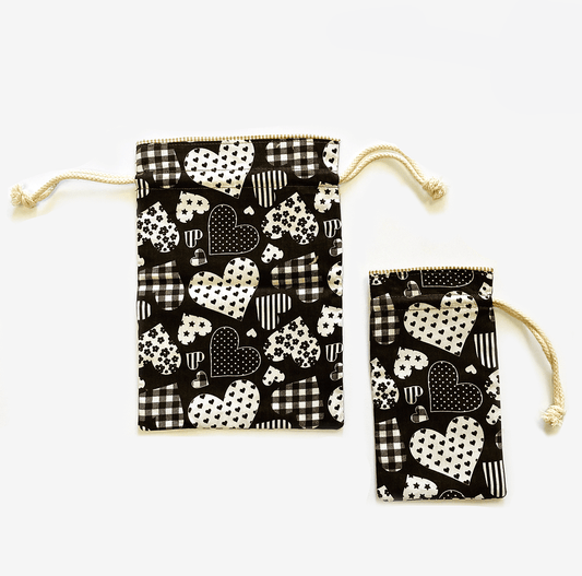 Drawstring Gift Bags Brown (set of 2)