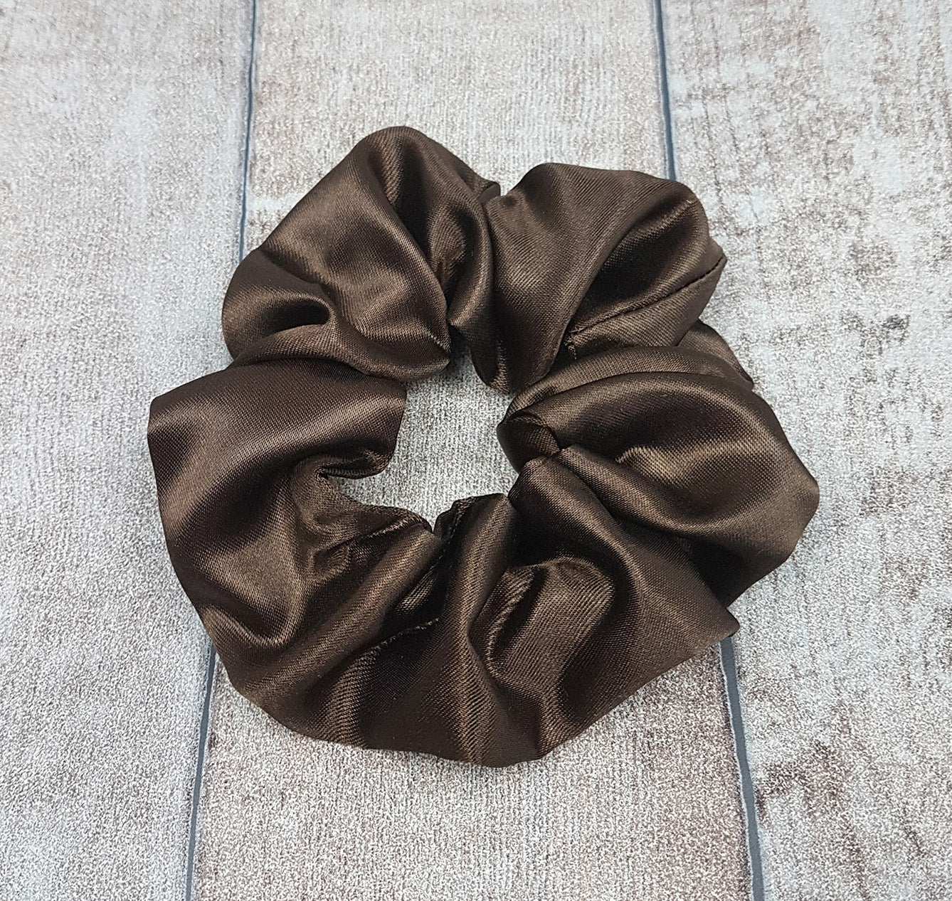 Brown Satin Scrunchie