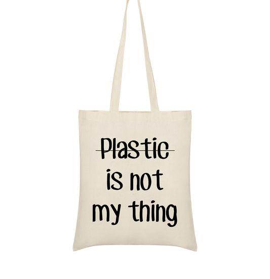 NO Plastic Canvas Tote Bag