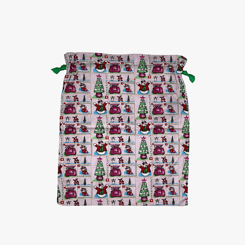 Joyful Print Cotton Christmas Gift Bag Large