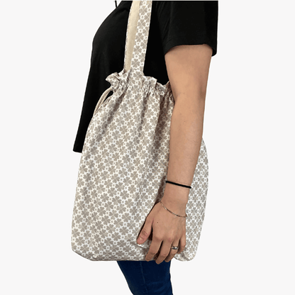 Cotton Tote Bag With Drawstring Closure