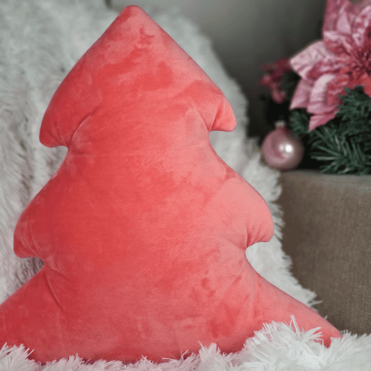 Pink Christmas Tree Shaped Pillow