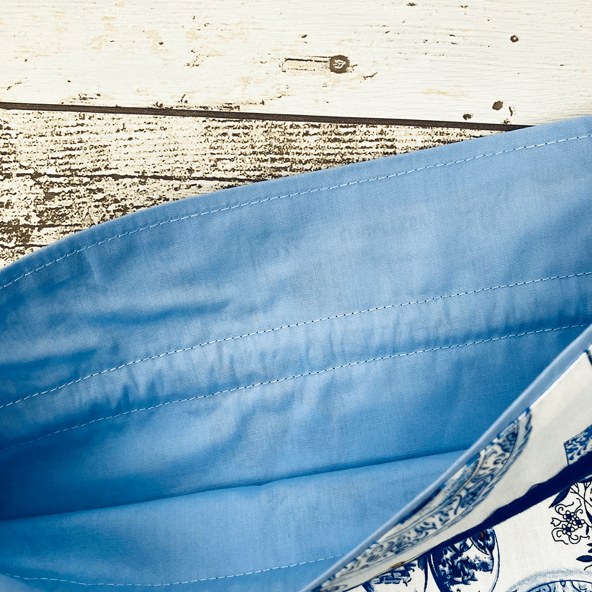 Fabric Gift Bag Delft Blue Print Windmill