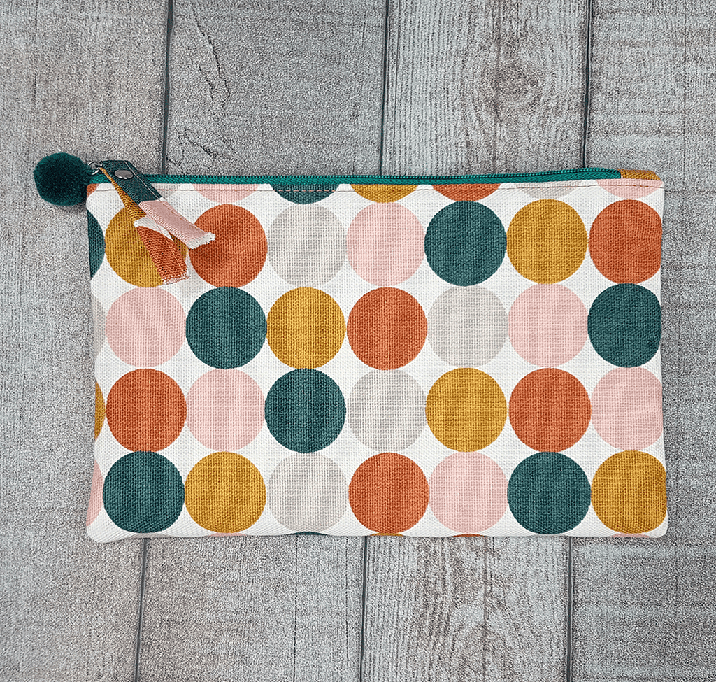 Dotted Canvas Cosmetic Bag