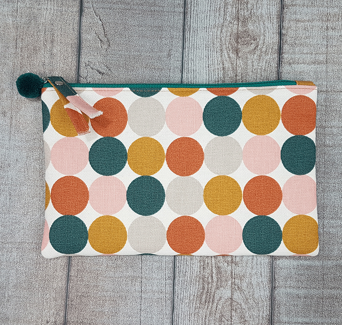 Dotted Canvas Cosmetic Bag