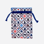 Fabric Gift Bag Delft Blue Print Tulip