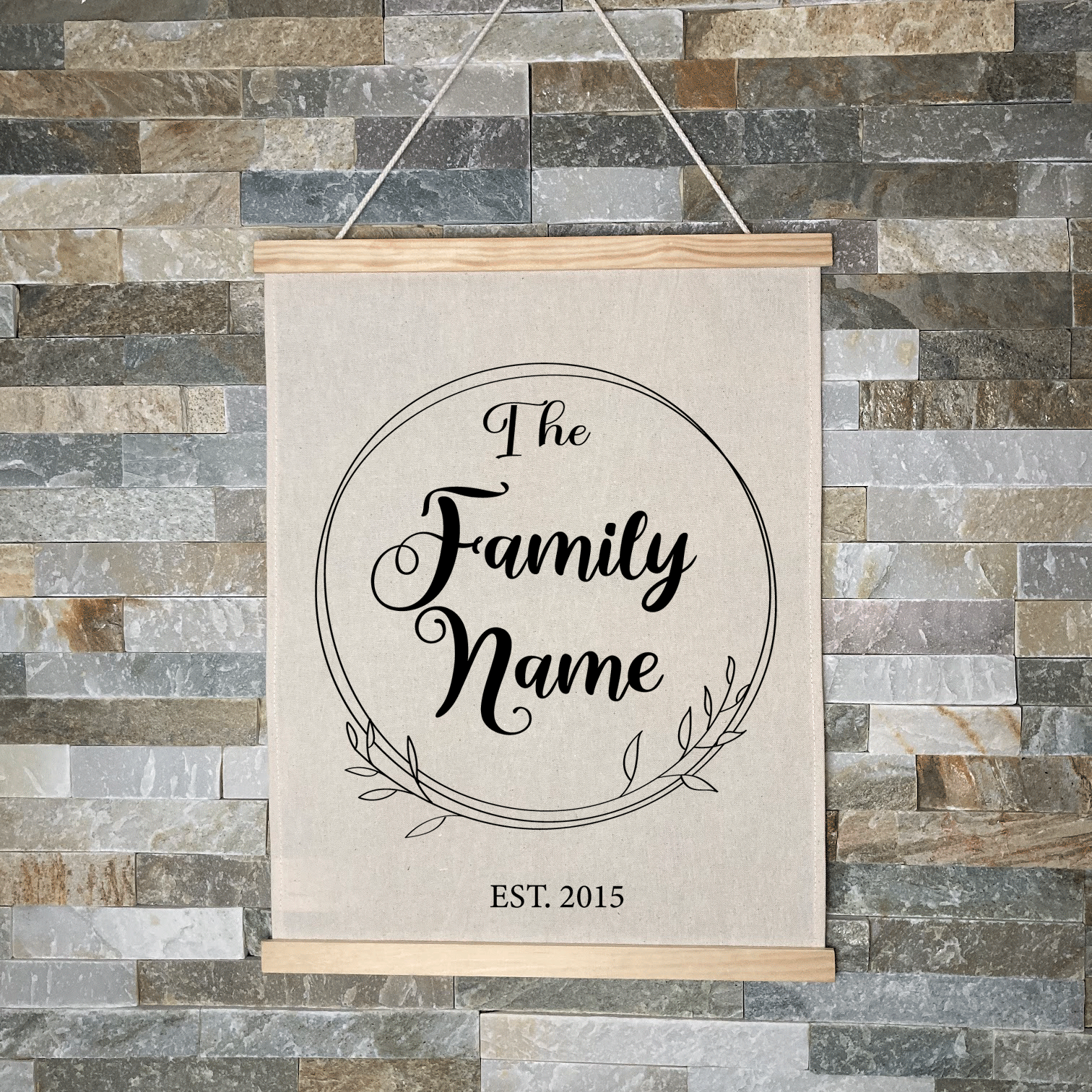 Custom Family Name Canvas Banner