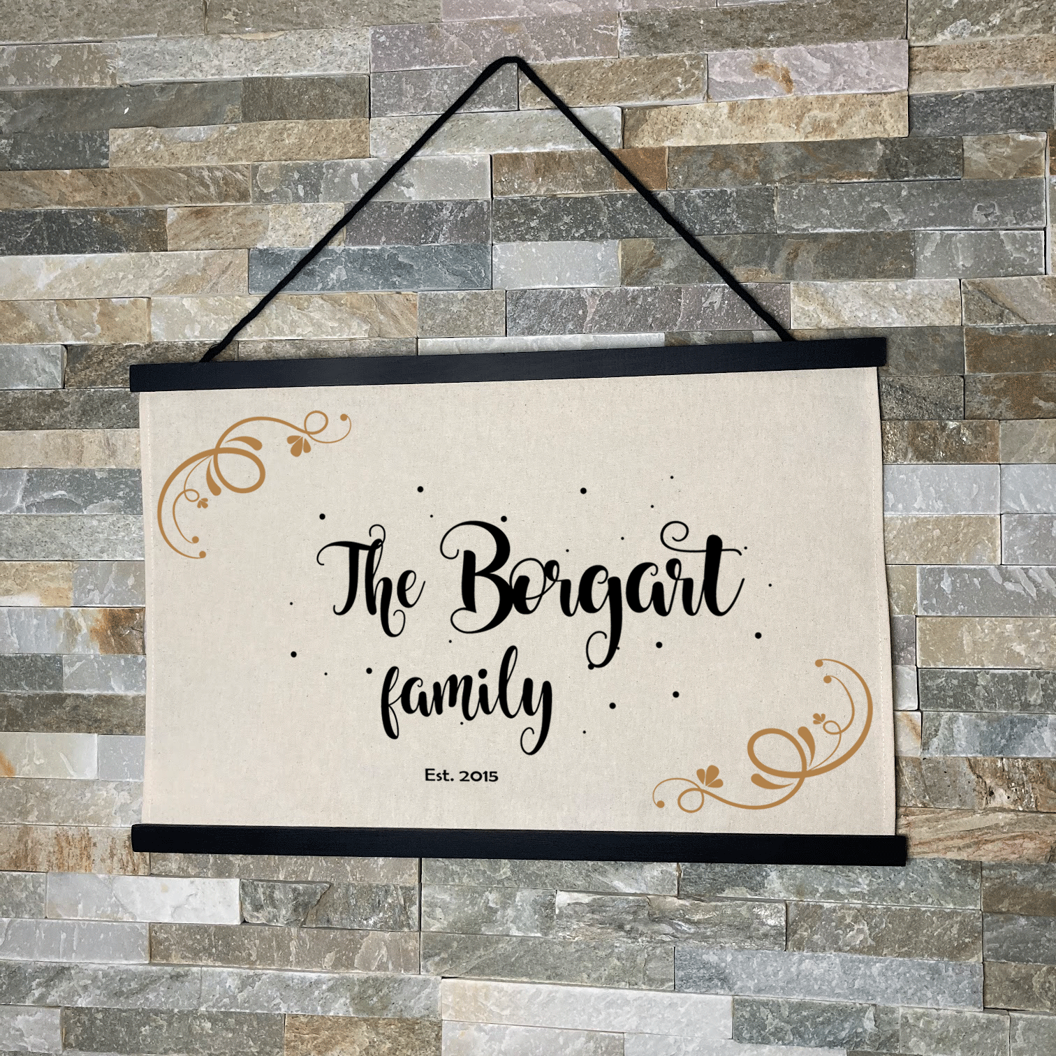Custom Family Name Canvas Banner