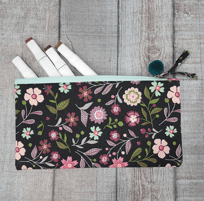 Flower Canvas Cosmetic Bag