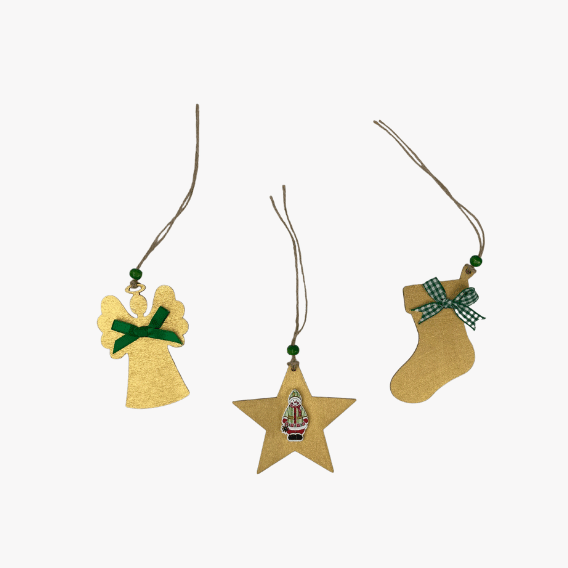 Wooden Christmas Hanging Decorations