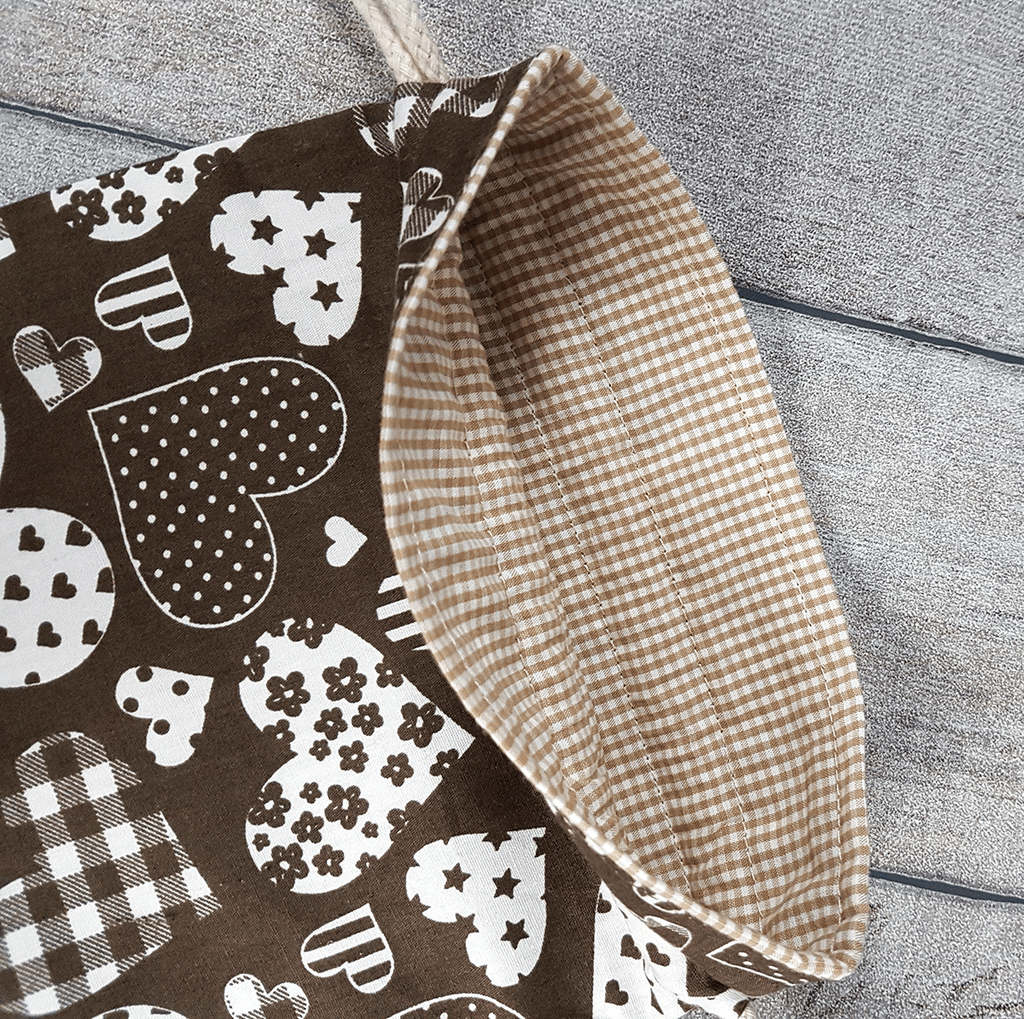 Drawstring Gift Bags Brown (set of 2)
