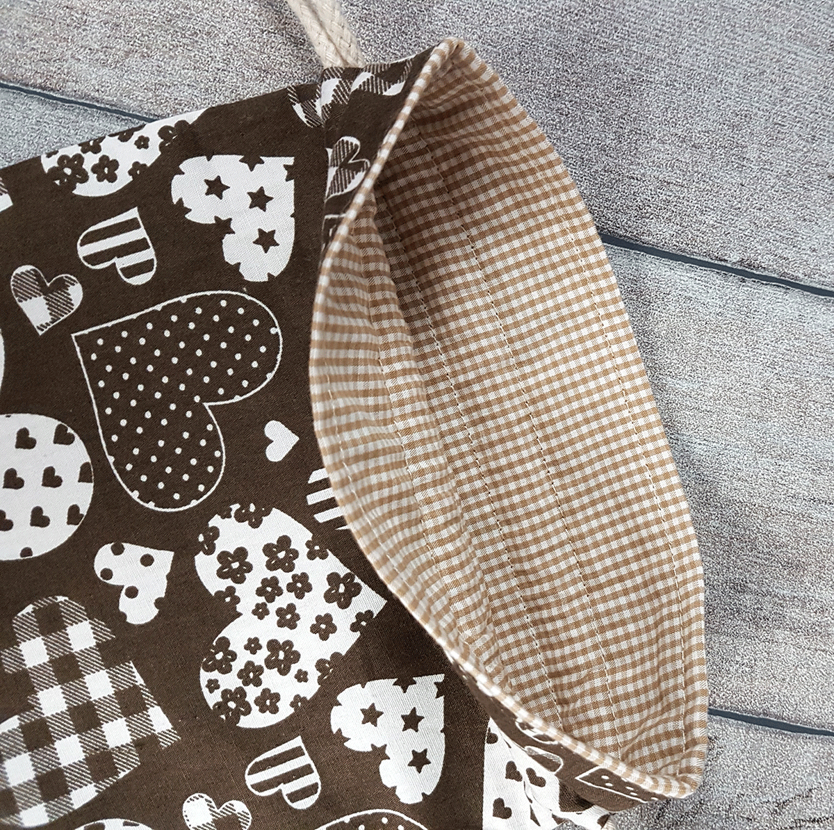 Drawstring Gift Bags Brown (set of 2)