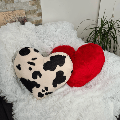 Red Plush Heart Shaped Pillow