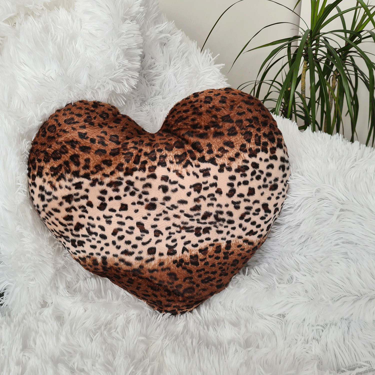 Heart Shaped Pillow Animal Print