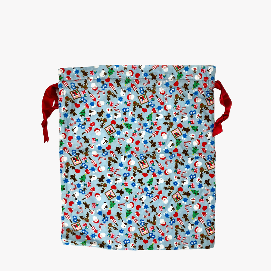 Joyful Print Cotton Christmas Gift Bag Large