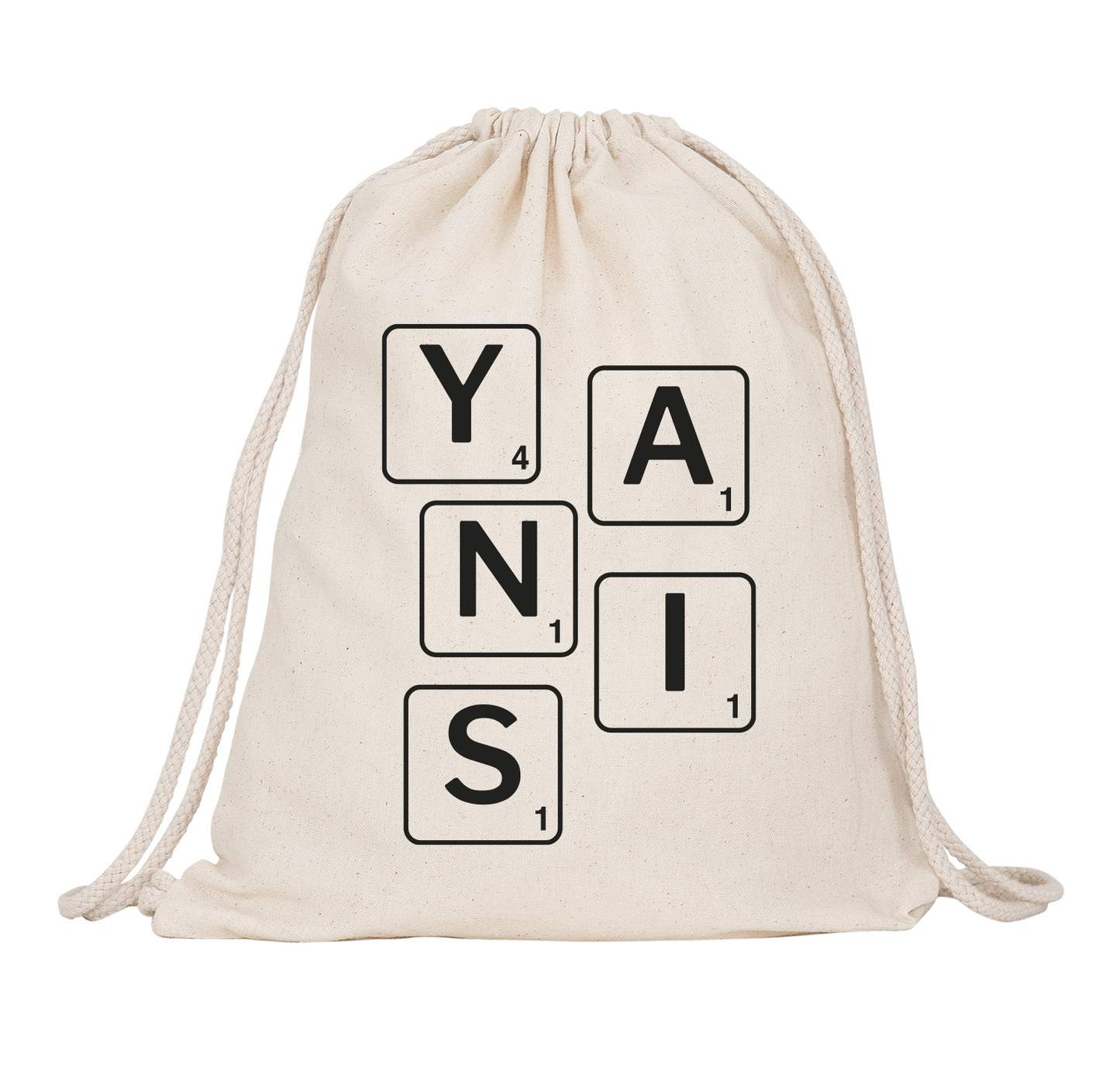 Personalized Kids Bag with Scrabble Monochrome Name