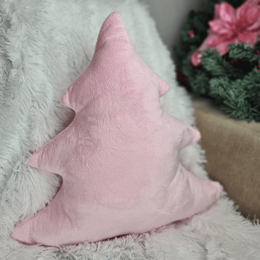 Soft Pink Christmas Tree Shaped Pillow
