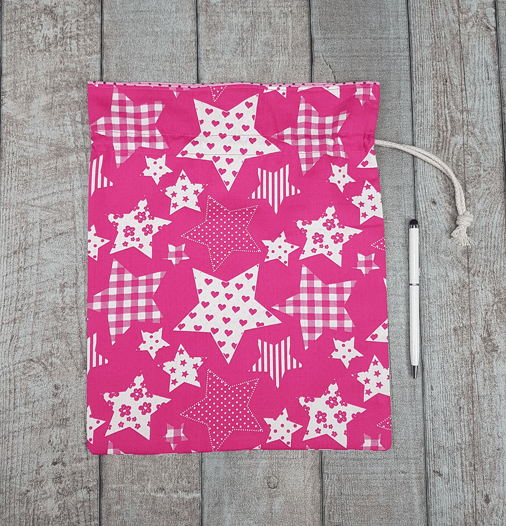 Drawstring Gift Bags Pink (set of 3)