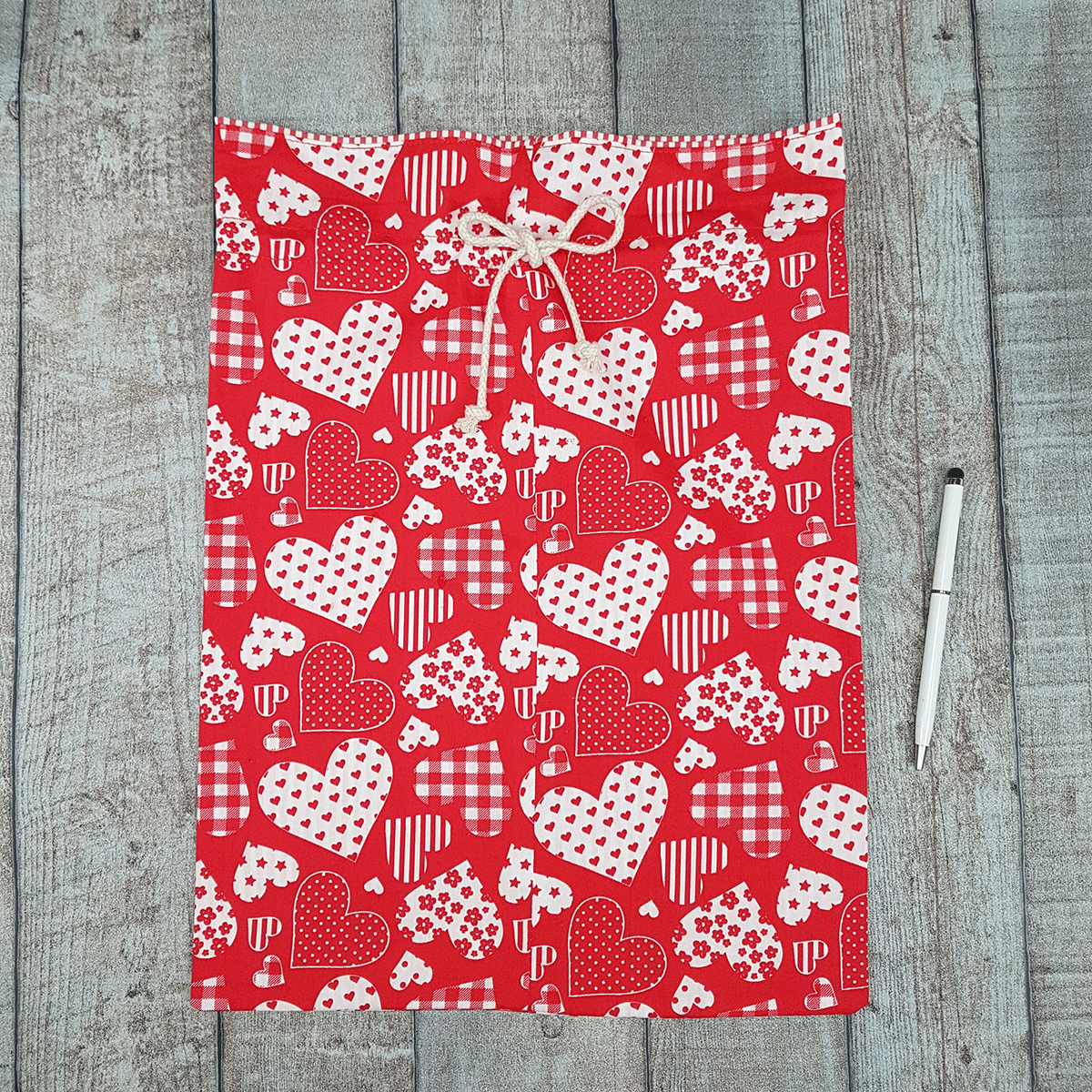Drawstring Gift Bags Red (set of 3)
