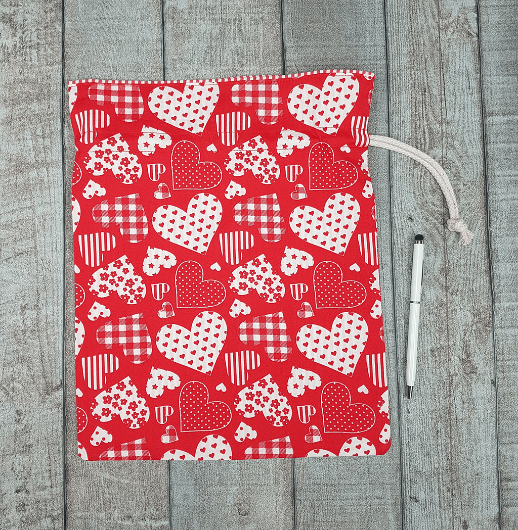 Drawstring Gift Bags Red (set of 3)