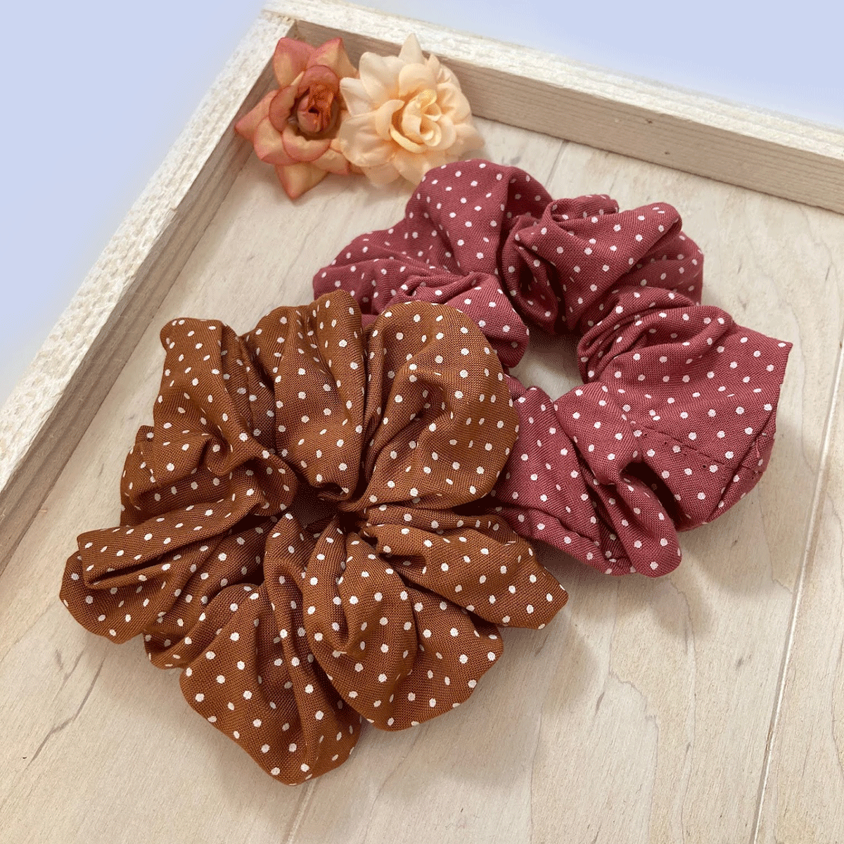Polka Dots Scrunchies Set of 2