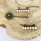 Set of 3 Vintage Natural Freshwater Pearls Hair Clips