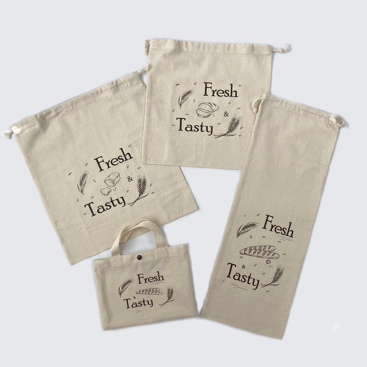 Cotton Bread Bag - Set of 3