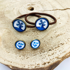 Set Vintage Earrings and Hair Elastic with Dutch Elements Cabochon