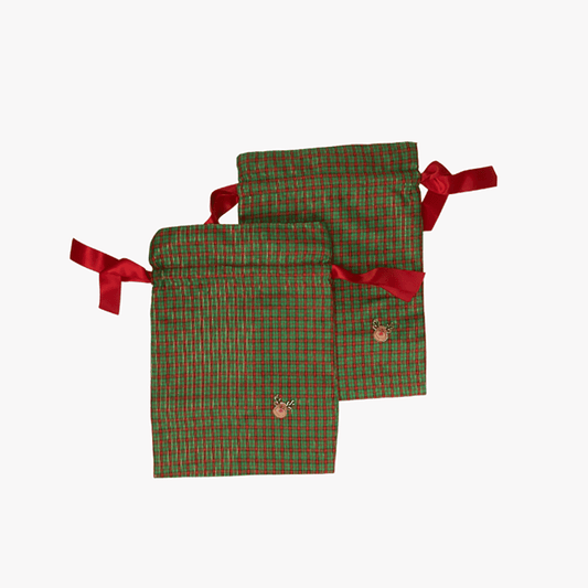 Tartan Print Christmas Gift Bag