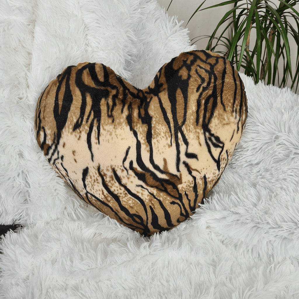 Heart Shaped Pillow Animal Print