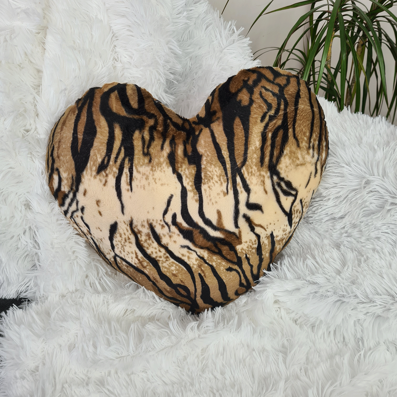 Heart Shaped Pillow Animal Print