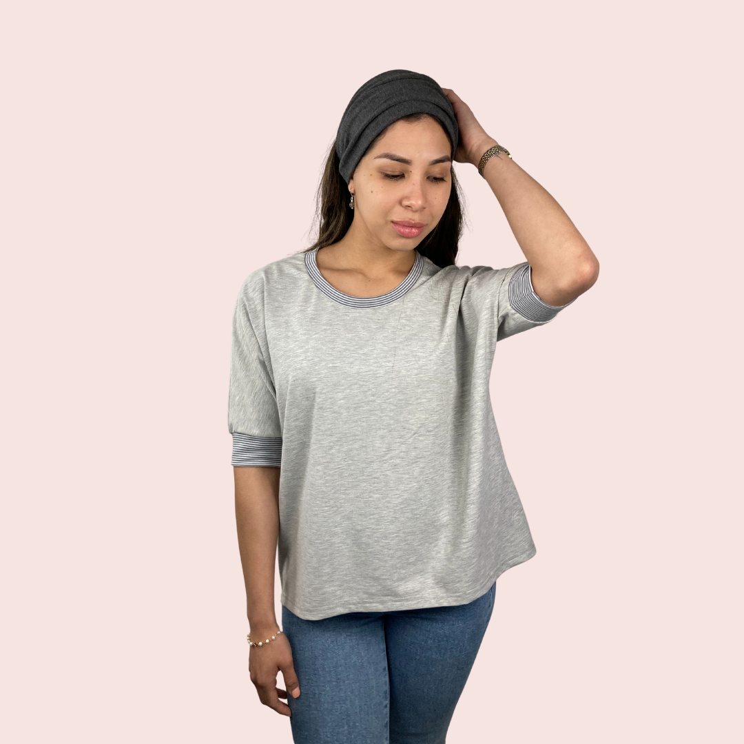 Light Grey Loose Fit Blouse